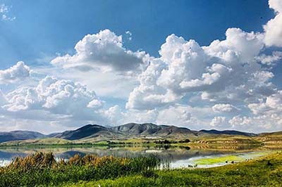 Peaceful clear day on the Baikal lake